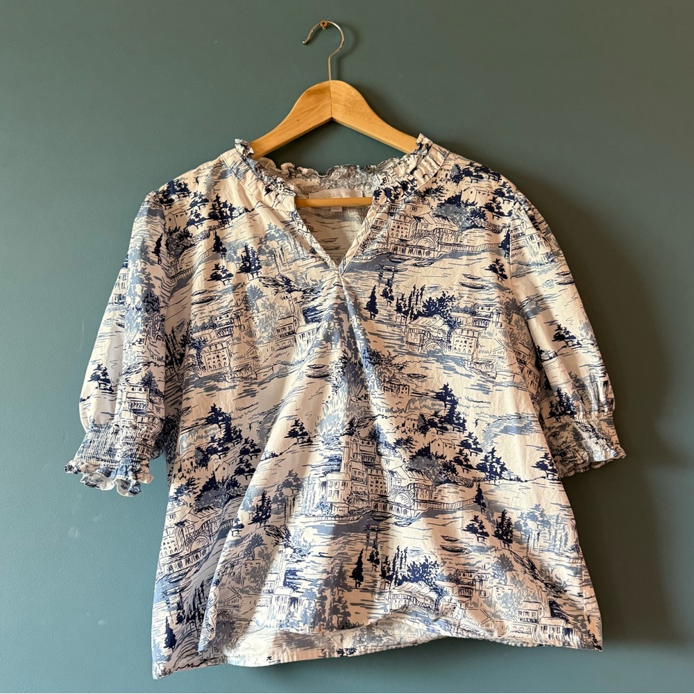 Sugarlips Blue Toile Blouse